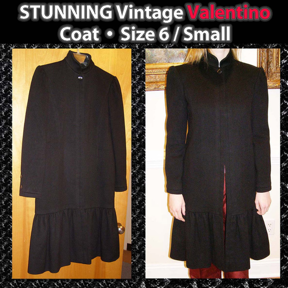 STUNNING Vintage VALENTINO Overcoat sz 6 Sml Wool - Picture 1 of 11